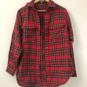 Red plaid oversized flannel